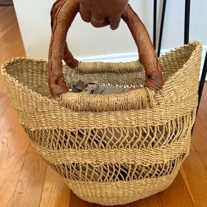 Handcrafted Tan Woven Tote Bag